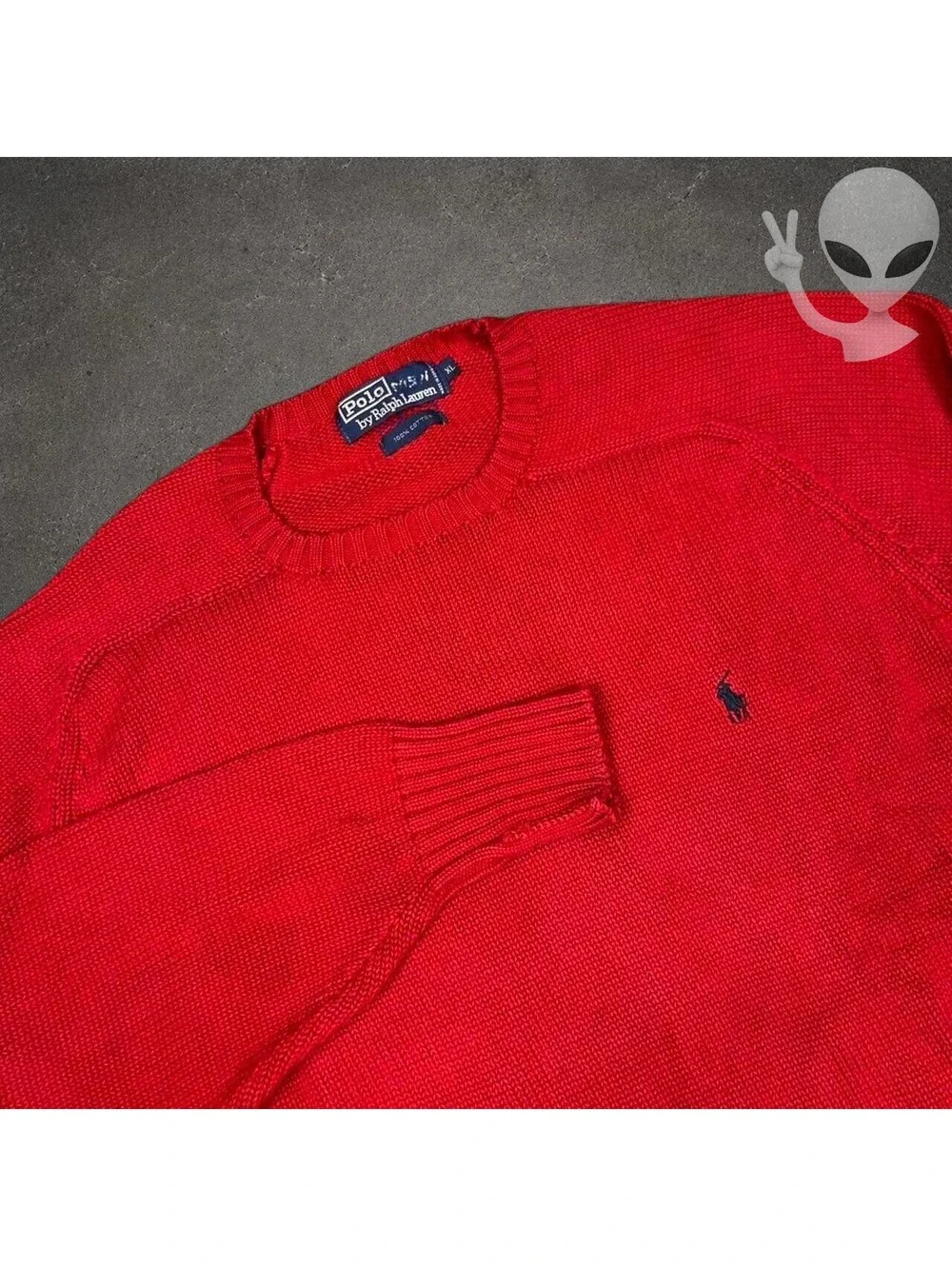 Polo Ralph Lauren Crewneck Knit Sweater Mens XL Red Pullover